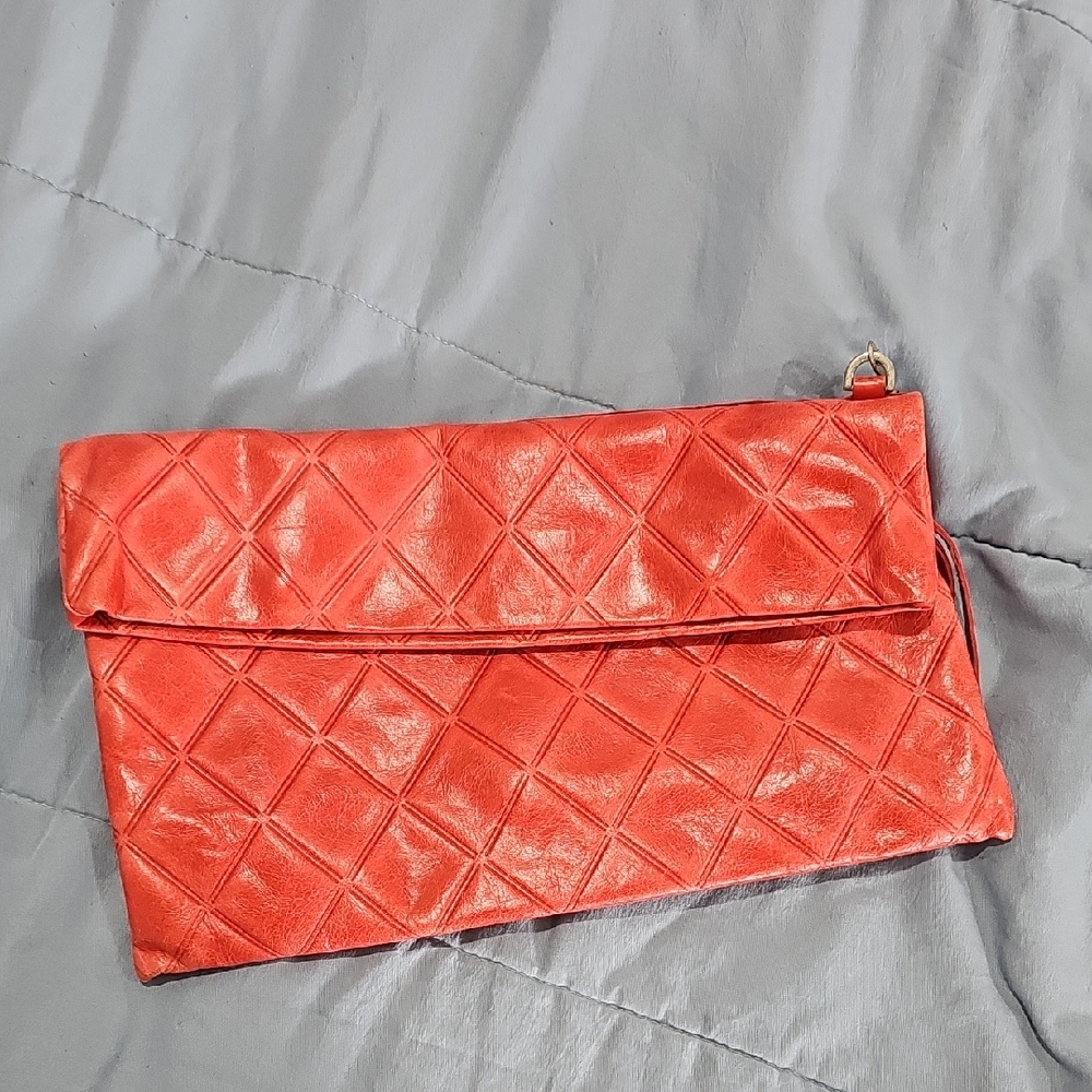 Elegant Quilted Red Clutch